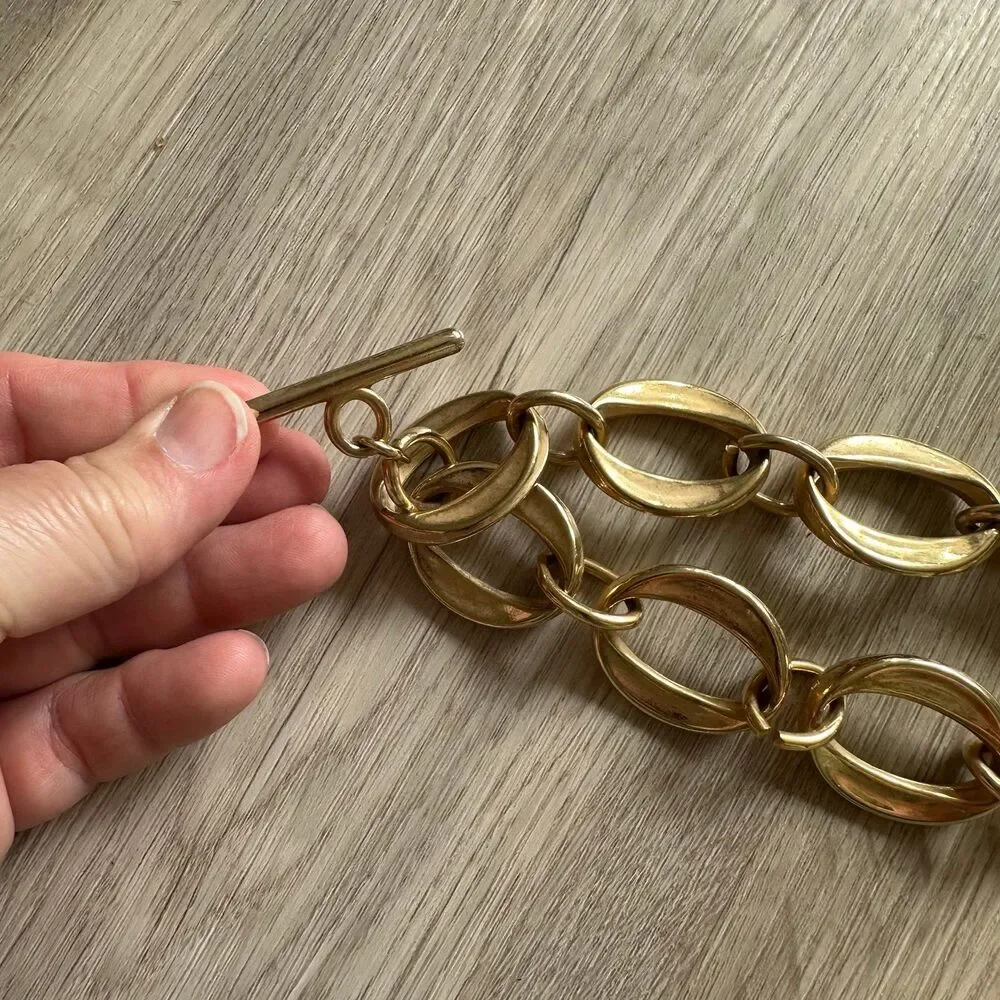 Chunky Gold Tone Chain Link Belt Belly Jewelry Hip Hugging One Size OS